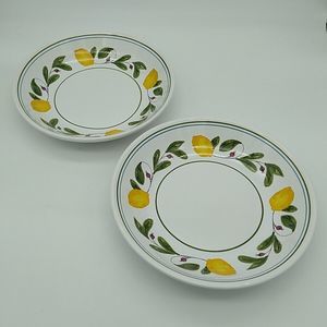 2 Serafina Dinnerware Stoneware Lemon Bright 8 in Bowls